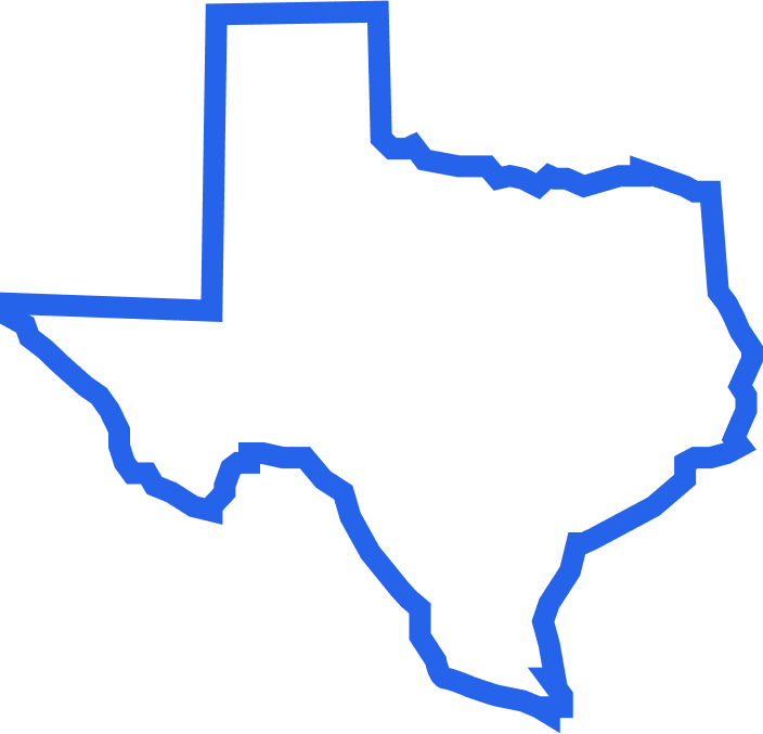 Outline map of Texas